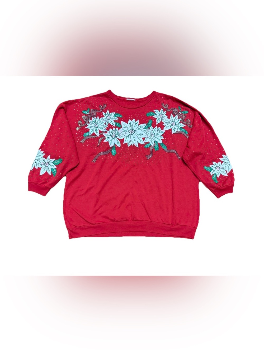 Vintage 90s Women’s Holiday Pointsetta Sweatshirt